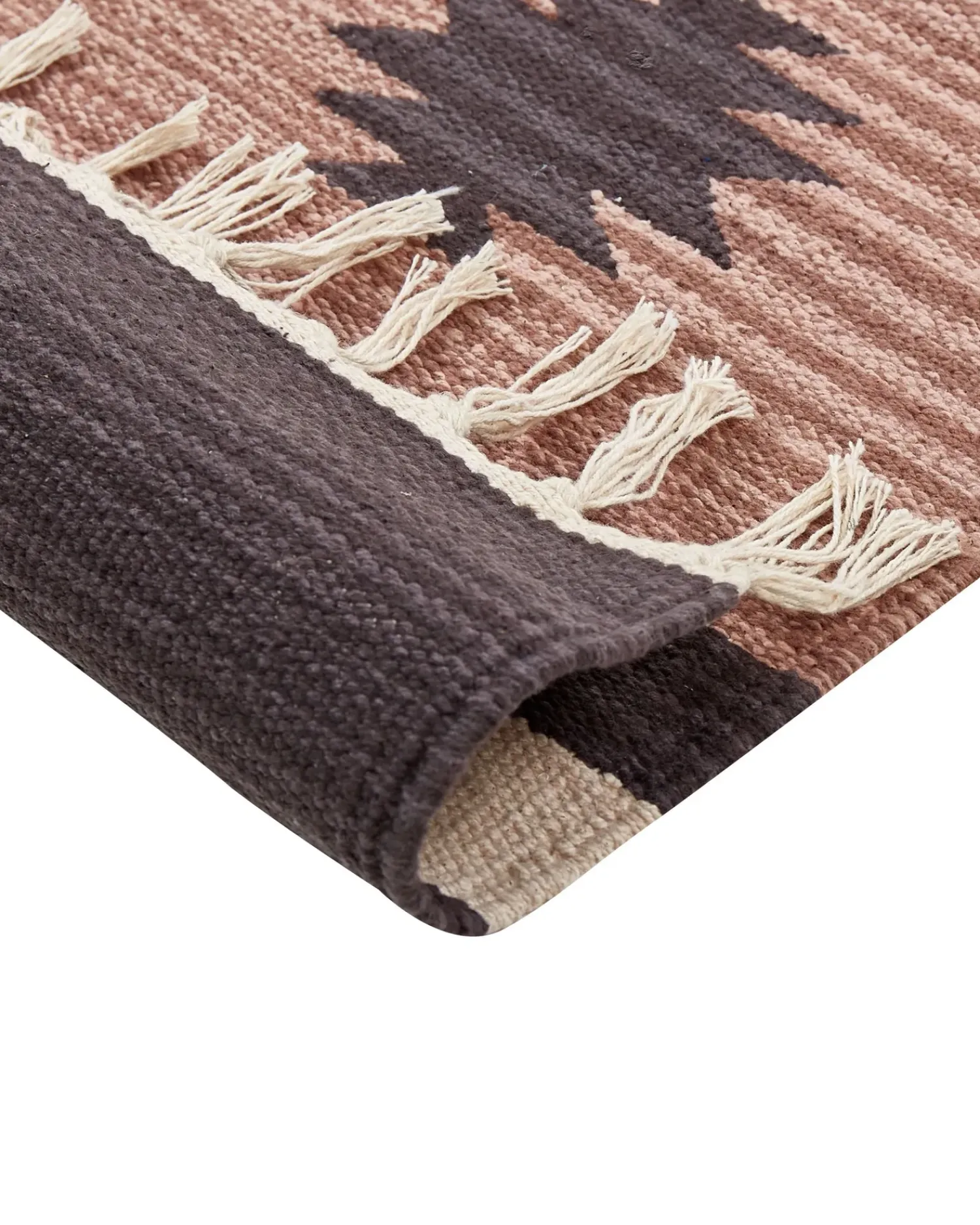 Clearance Beliani Tappeto ARAGATS Beige 80 x 300 cm Cotone Kilim Beige Marrone
