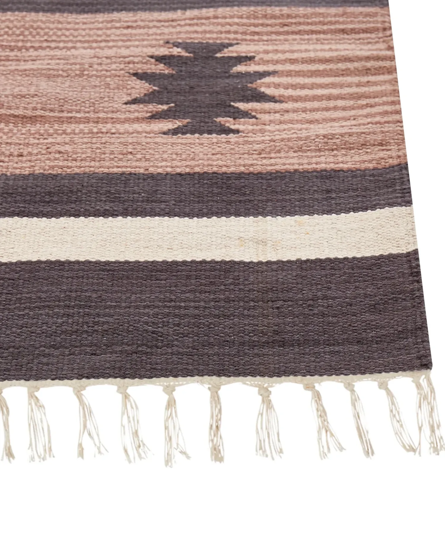 Clearance Beliani Tappeto ARAGATS Beige 80 x 300 cm Cotone Kilim Beige Marrone