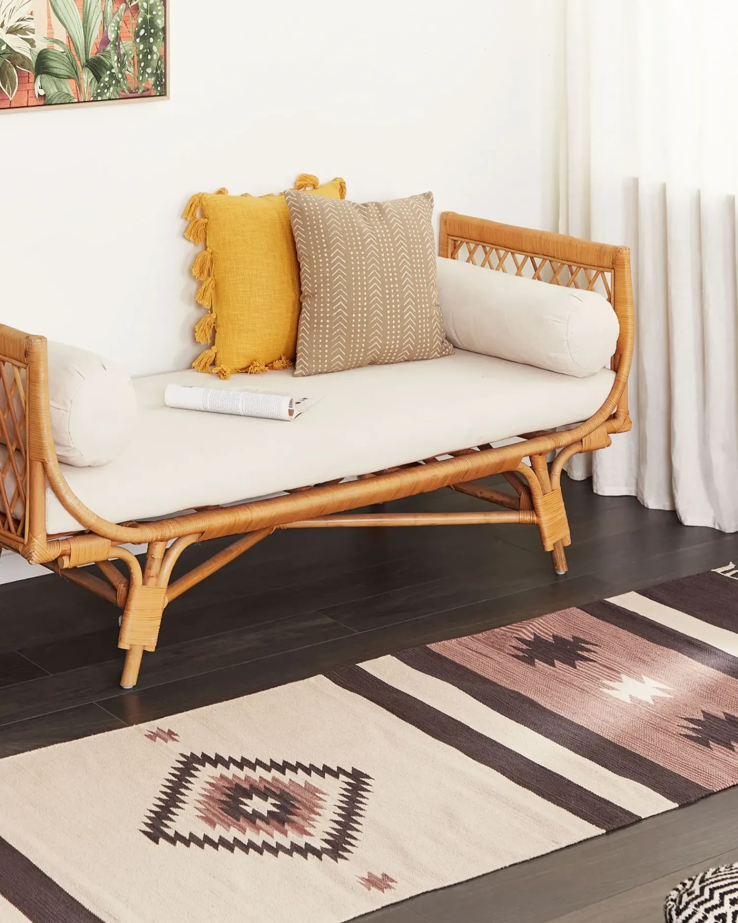 Clearance Beliani Tappeto ARAGATS Beige 80 x 300 cm Cotone Kilim Beige Marrone