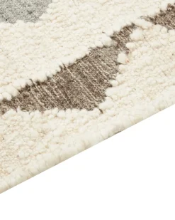 Online Beliani Tappeto ARALEZ Beige Lana Kilim Beige Marrone Grigio Multicolore