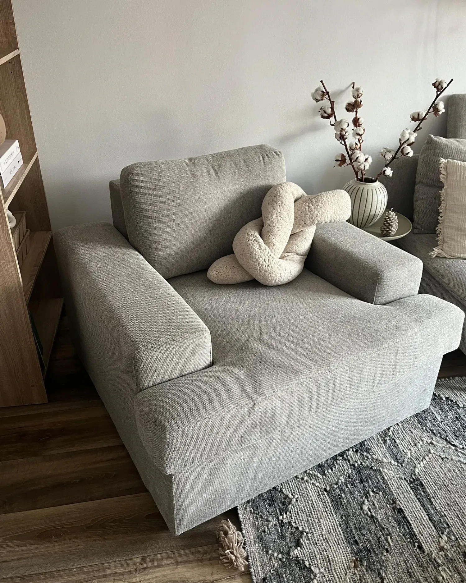 New Beliani Tappeto ARATASHEN Grigio Lana Kilim Beige Grigio