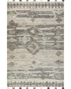 New Beliani Tappeto ARATASHEN Grigio Lana Kilim Beige Grigio