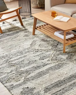 New Beliani Tappeto ARATASHEN Grigio Lana Kilim Beige Grigio
