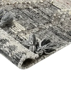 New Beliani Tappeto ARATASHEN Grigio Lana Kilim Beige Grigio
