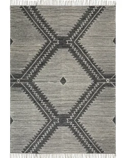 Beliani Tappeto ARBAA Nero Cotone Bianco Nero