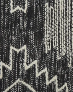 Beliani Tappeto ARBAA Nero Cotone Bianco Nero