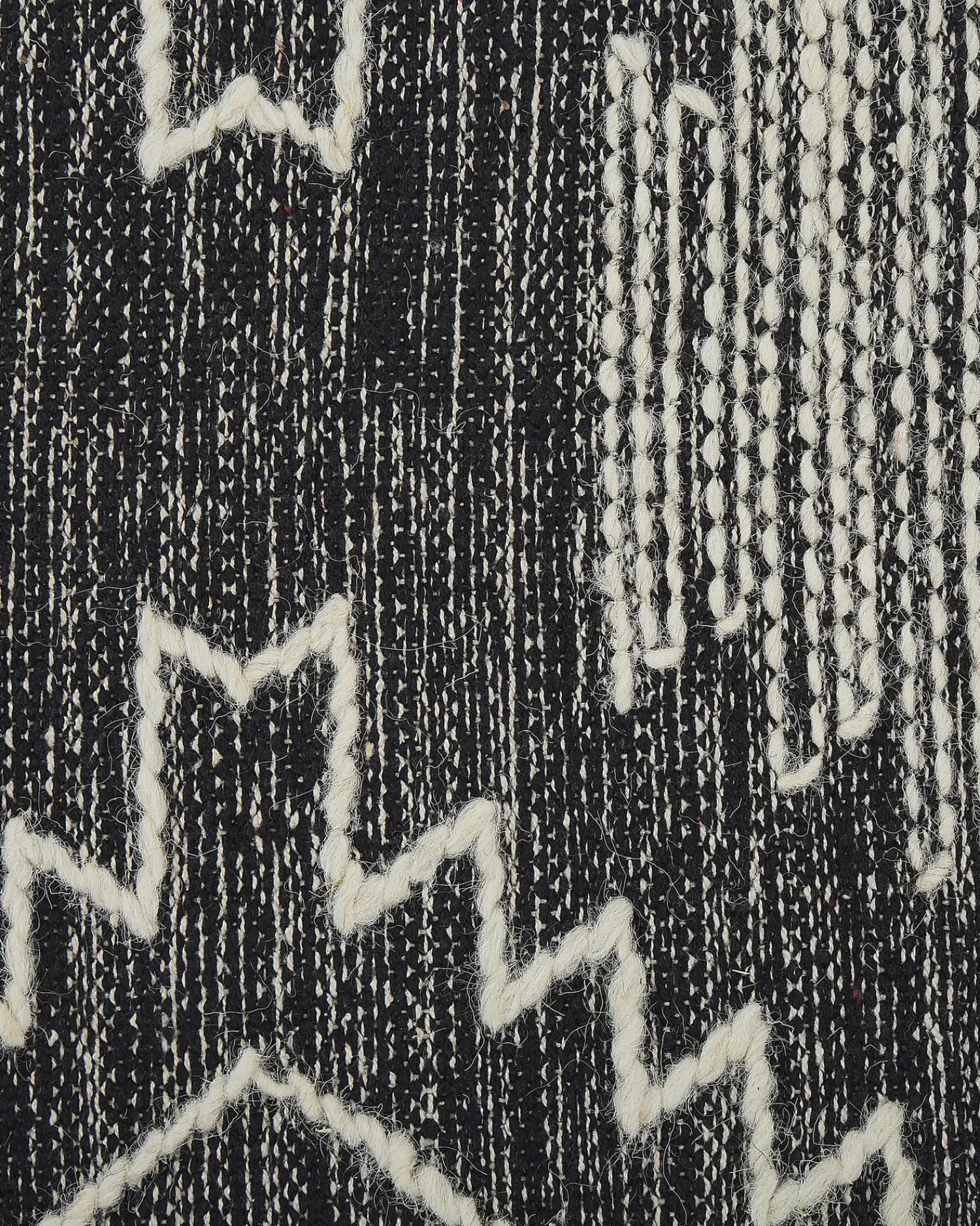 Beliani Tappeto ARBAA Nero Cotone Bianco Nero