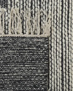Beliani Tappeto ARBAA Nero Cotone Bianco Nero