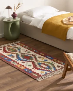 Online Beliani Tappeto AREVIK 80 x 150 cm Lana Kilim Multicolore