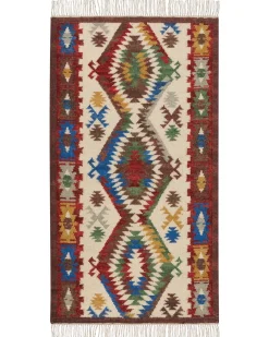 Online Beliani Tappeto AREVIK 80 x 150 cm Lana Kilim Multicolore
