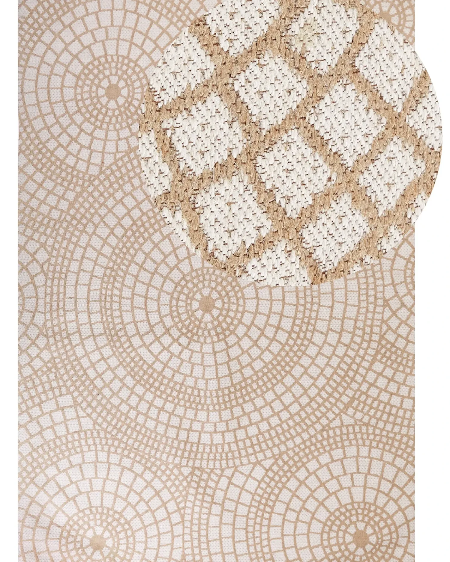 New Beliani Tappeto ARIBA Iuta Bianco Beige
