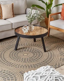 Outlet Beliani Tappeto ARIBA Grigio Beige Iuta Beige Grigio