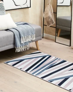 Clearance Beliani Tappeto ARTHUR Multicolore 70 x 200 cm Blu Nero Multicolore