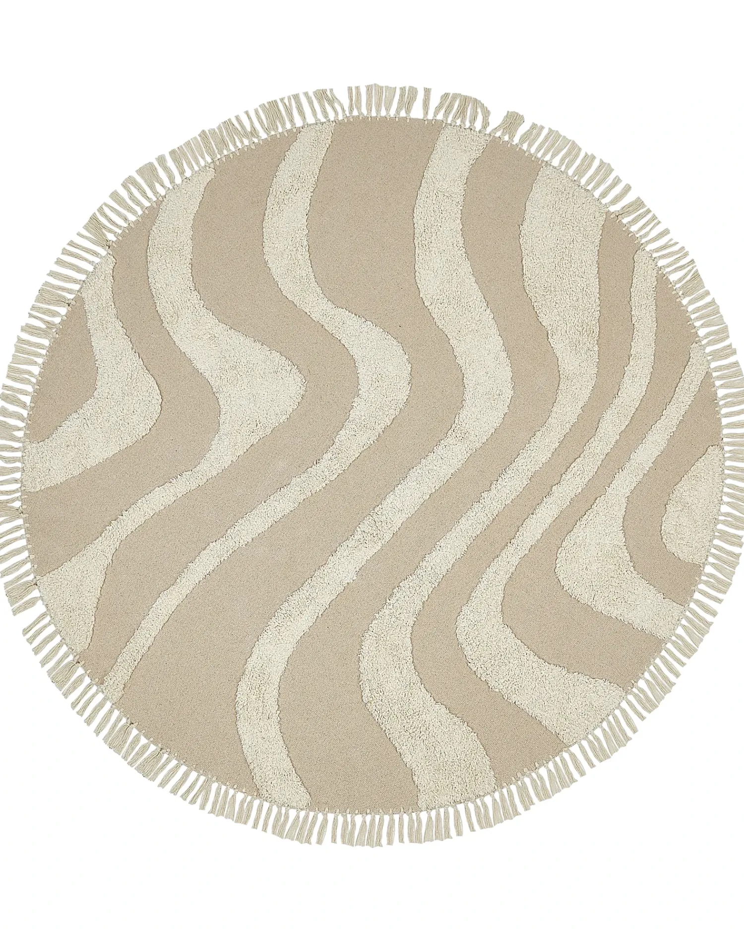 Outlet Beliani Tappeto ARTMAK ø 140 cm Cotone Beige