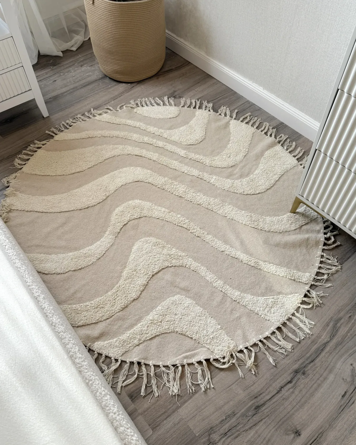 Outlet Beliani Tappeto ARTMAK ø 140 cm Cotone Beige