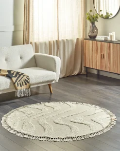 Outlet Beliani Tappeto ARTMAK ø 140 cm Cotone Beige