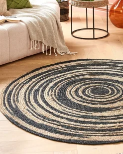 Discount Beliani Tappeto ARTORA Beige ø 140 cm Iuta Beige Nero