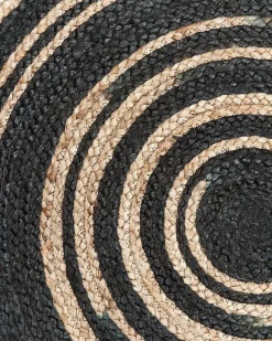 Discount Beliani Tappeto ARTORA Beige ø 140 cm Iuta Beige Nero