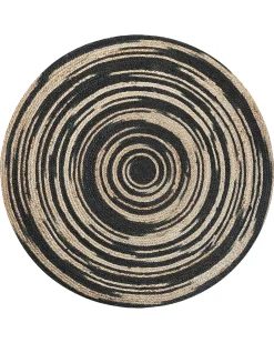 Discount Beliani Tappeto ARTORA Beige ø 140 cm Iuta Beige Nero