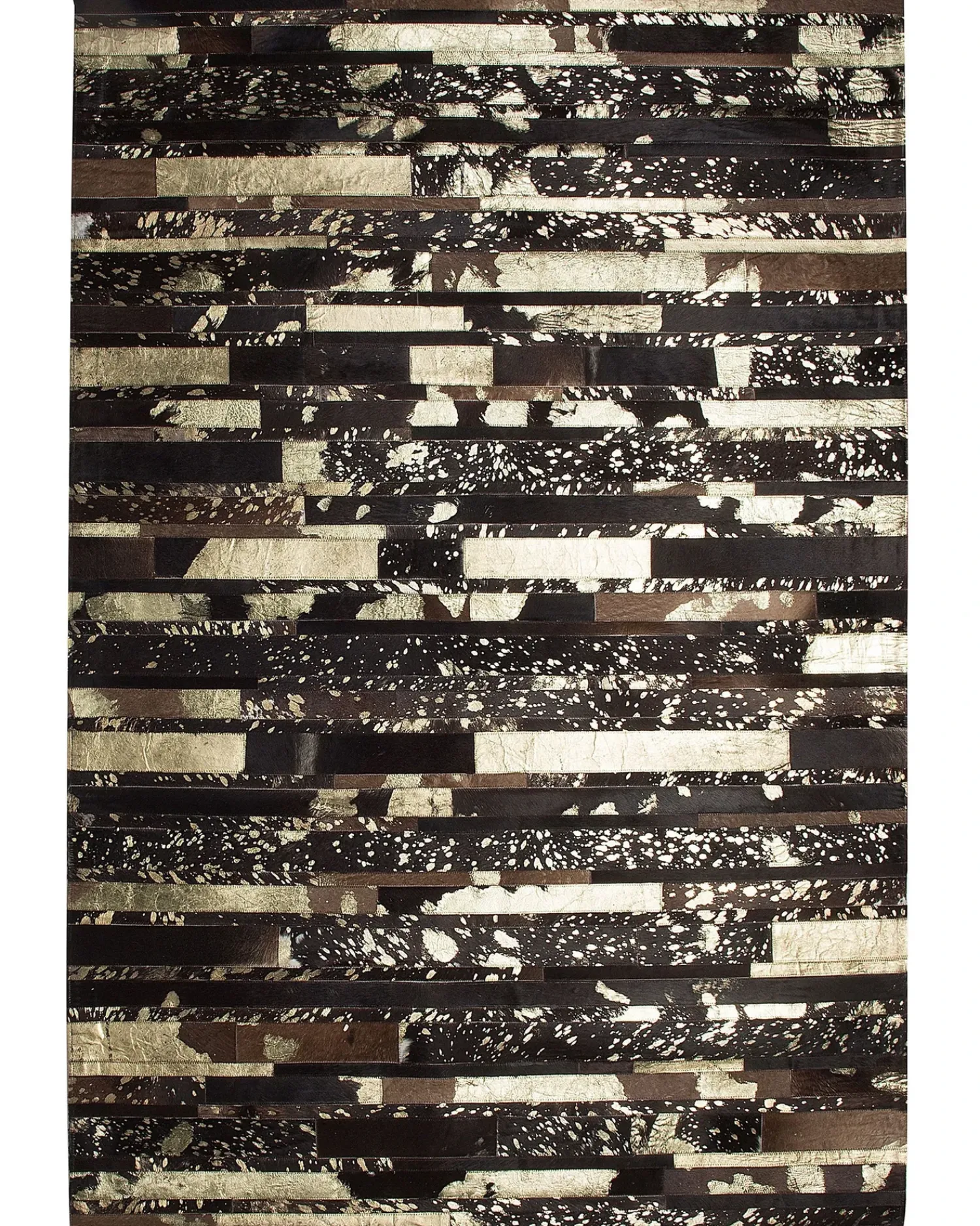 Outlet Beliani Tappeto ARTVIN Marrone Pelle naturale Marrone Nero Oro