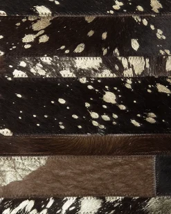 Outlet Beliani Tappeto ARTVIN Marrone Pelle naturale Marrone Nero Oro