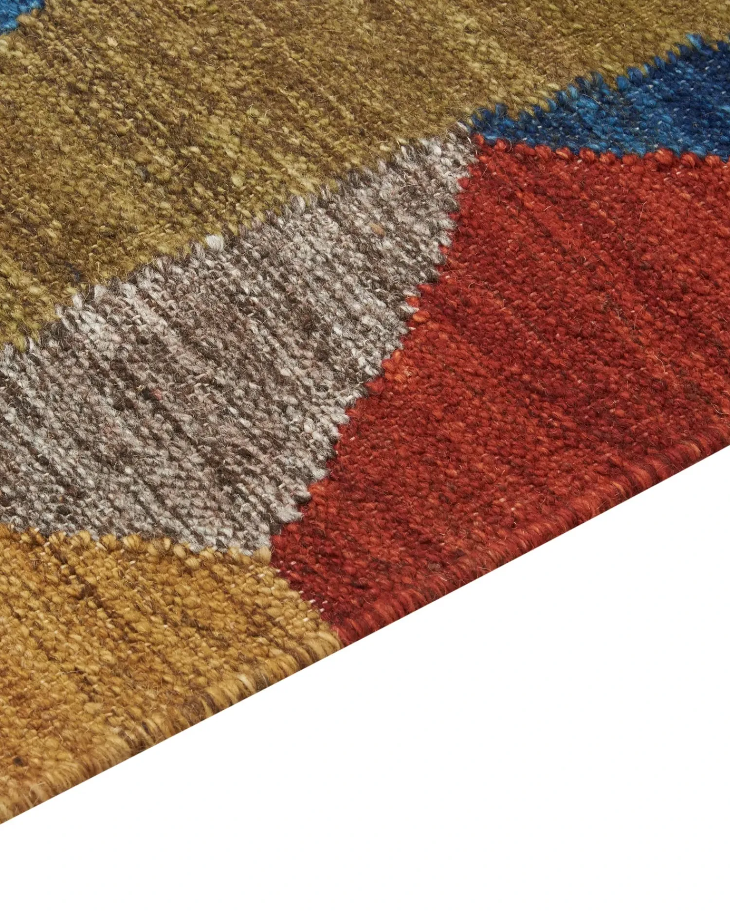 Sale Beliani Tappeto ARZAKAN Multicolore Lana Kilim Rosso Blu Verde Multicolore