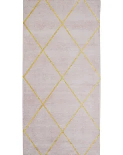 New Beliani Tappeto ATIKE Rosa 80 x 150 cm Viscosa Rosa Oro