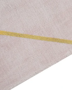 New Beliani Tappeto ATIKE Rosa 80 x 150 cm Viscosa Rosa Oro