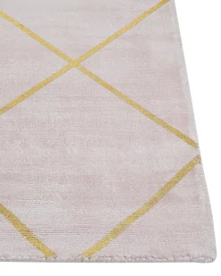 New Beliani Tappeto ATIKE Rosa 80 x 150 cm Viscosa Rosa Oro
