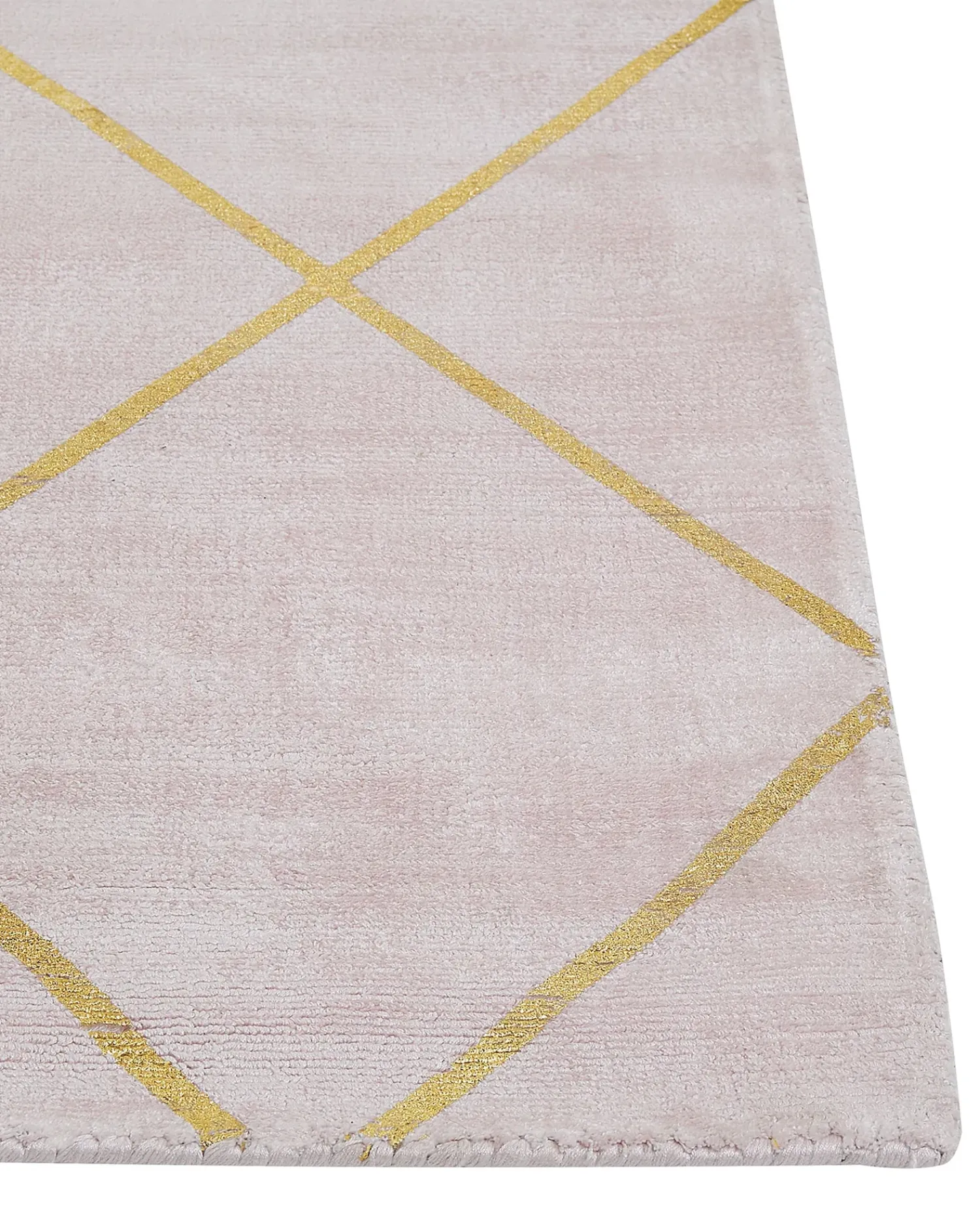 New Beliani Tappeto ATIKE Rosa 80 x 150 cm Viscosa Rosa Oro