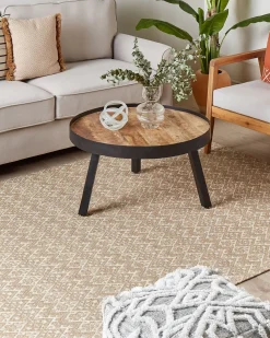 Hot Beliani Tappeto ATIMA Beige Iuta Beige Bianco