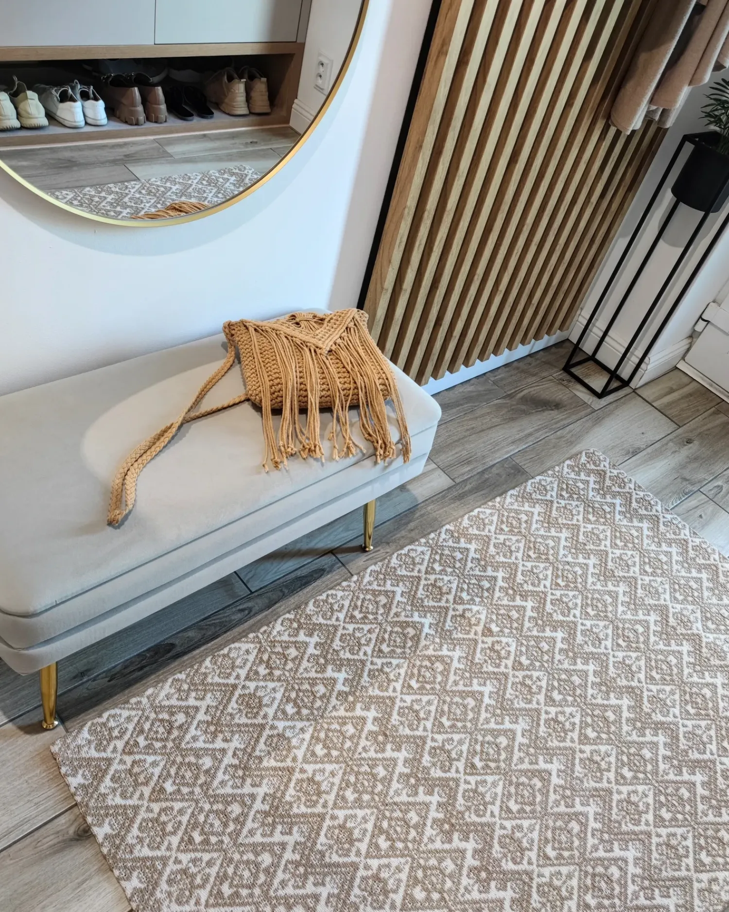Hot Beliani Tappeto ATIMA Beige Iuta Beige Bianco