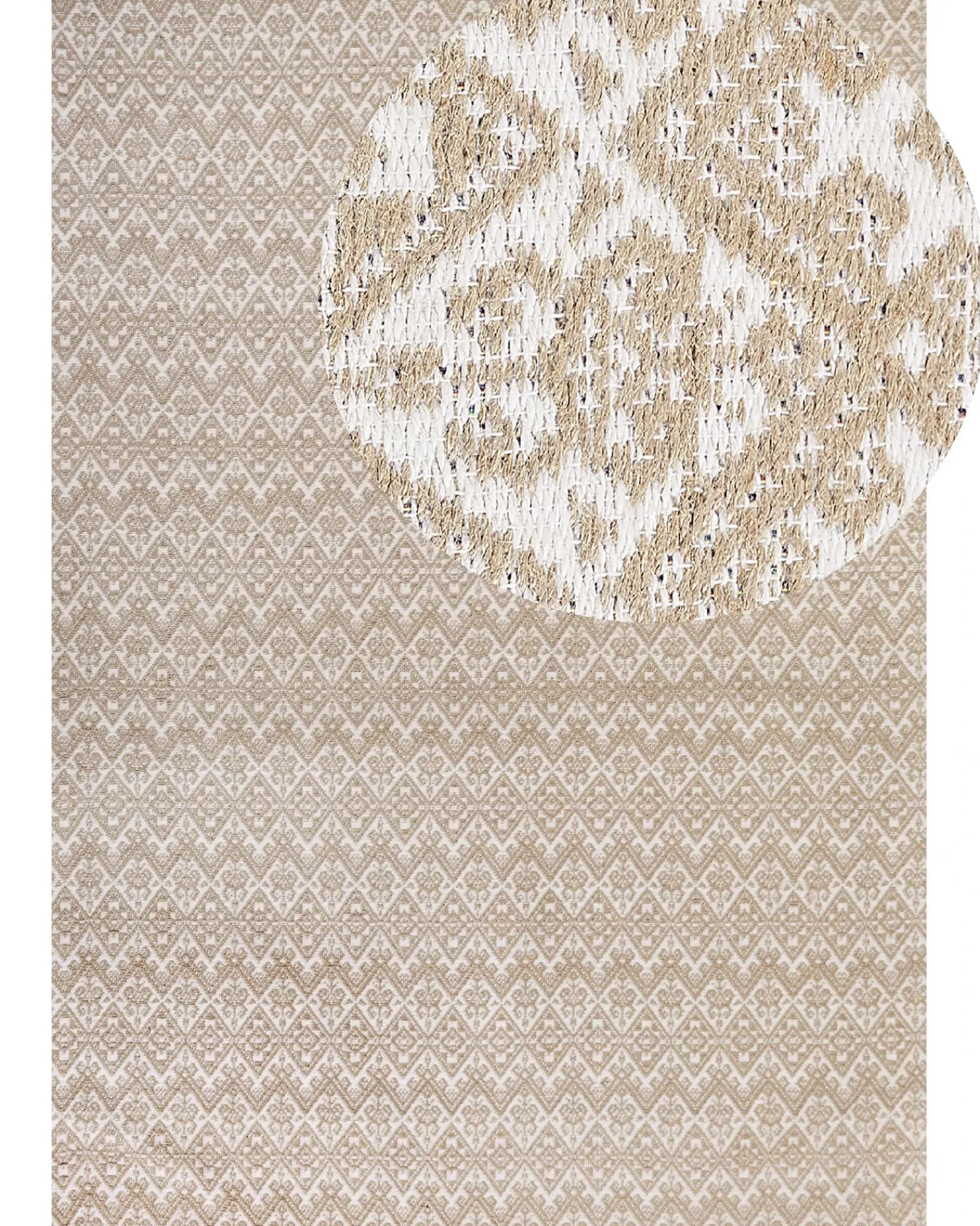 Hot Beliani Tappeto ATIMA Beige Iuta Beige Bianco