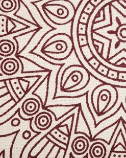 Best Beliani Tappeto AYAKLI Rosso ø 120 cm Cotone Beige Rosso