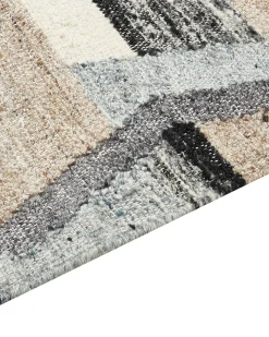 Discount Beliani Tappeto AYGEZARD Multicolore Lana Kilim Beige Blu Grigio Multicolore