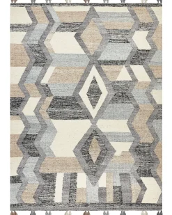 Discount Beliani Tappeto AYGEZARD Multicolore Lana Kilim Beige Blu Grigio Multicolore
