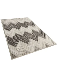 Best Beliani Tappeto AYTEPE Grigio Pelle naturale Beige Bianco Marrone Grigio Nero