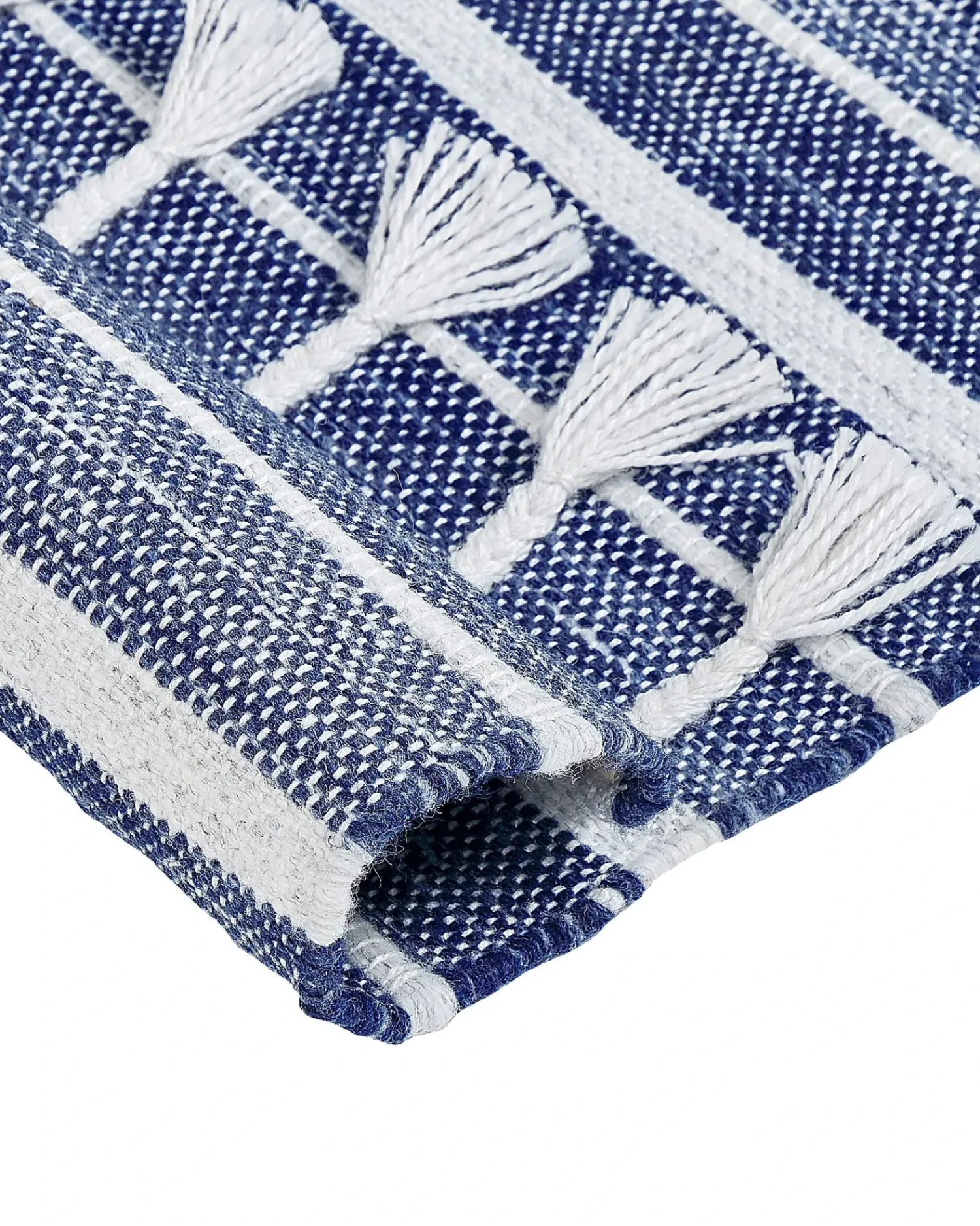 Sale Beliani Tappeto BADEMLI Blu scuro Bianco Blu
