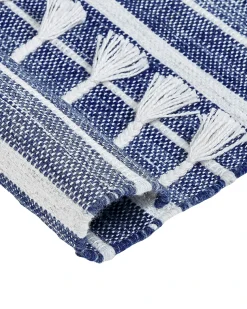Best Beliani Tappeto BADEMLI Blu scuro Bianco Blu