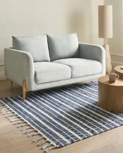 Best Beliani Tappeto BADEMLI Blu scuro Bianco Blu