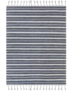 Best Beliani Tappeto BADEMLI Blu scuro Bianco Blu