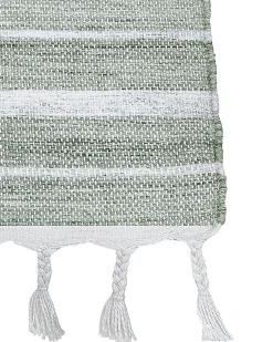 Outlet Beliani Tappeto BADEMLI Verde scuro Bianco Verde
