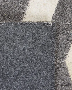 Outlet Beliani Tappeto BAGGOZE Grigio scuro Pelle naturale Beige Grigio