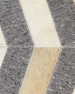 Outlet Beliani Tappeto BAGGOZE Grigio scuro Pelle naturale Beige Grigio
