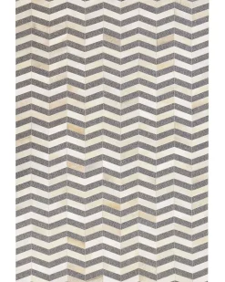Outlet Beliani Tappeto BAGGOZE Grigio scuro Pelle naturale Beige Grigio