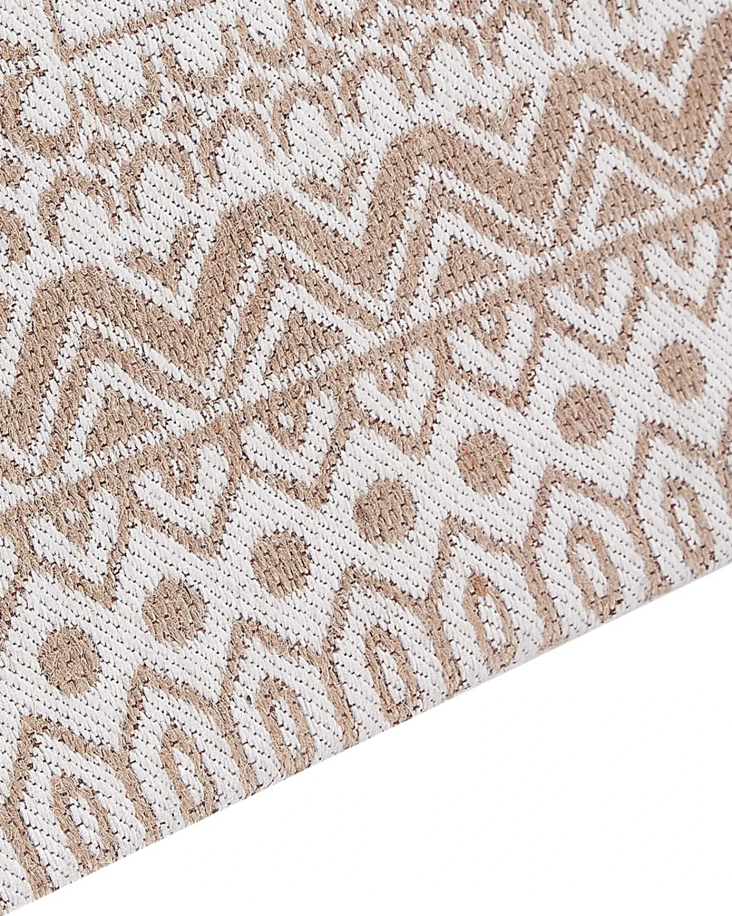 Beliani Tappeto BAGLAR Bianco Iuta Beige Bianco