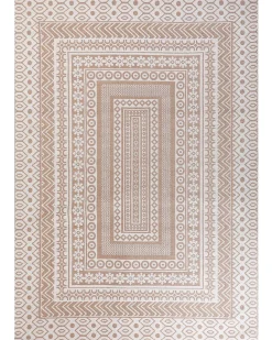 Beliani Tappeto BAGLAR Bianco Iuta Beige Bianco