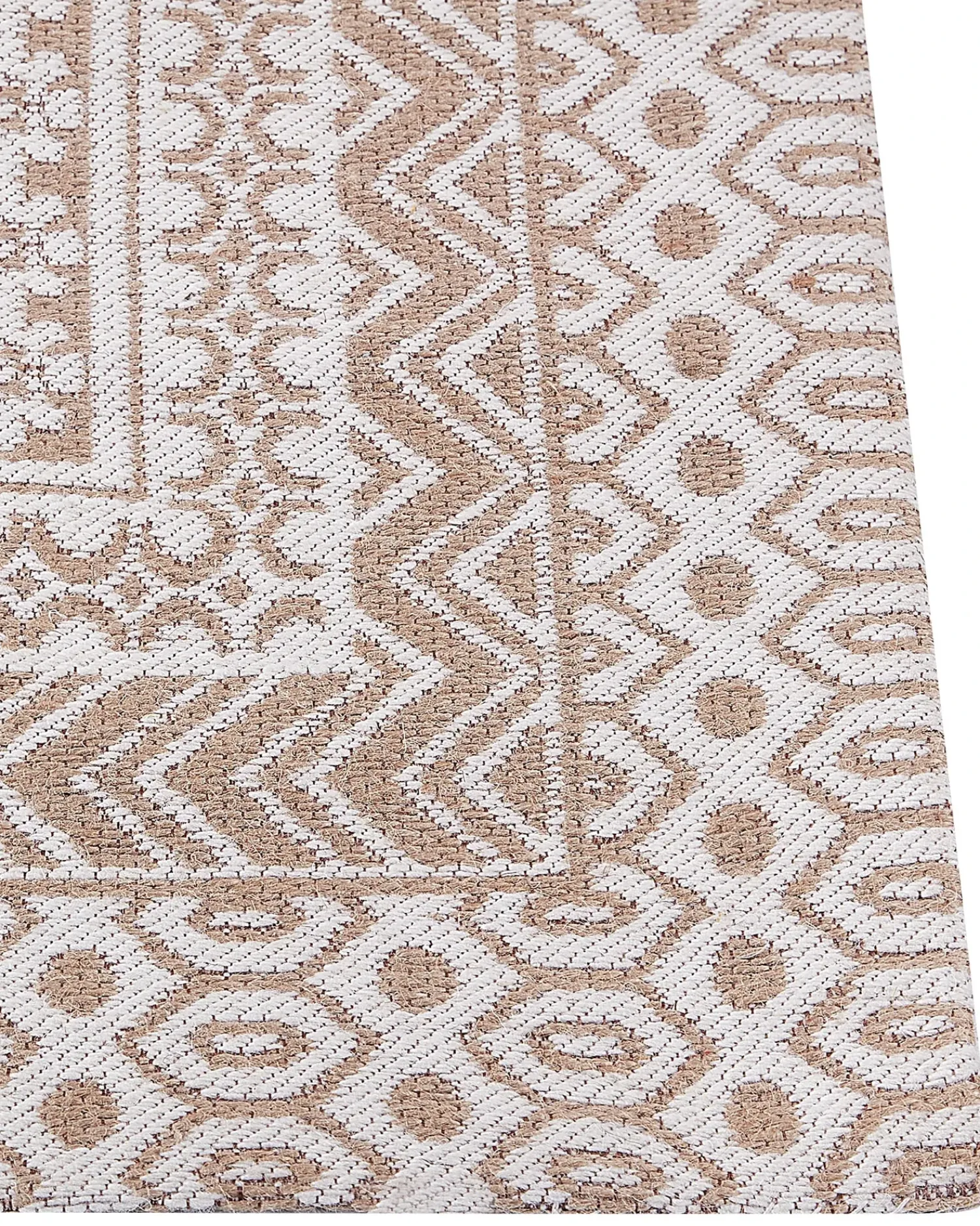 Beliani Tappeto BAGLAR Bianco Iuta Beige Bianco