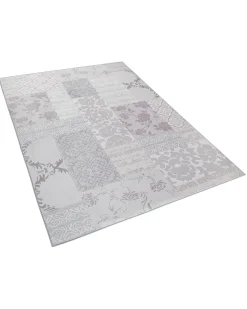 Outlet Beliani Tappeto BALLICA II Grigio Rosa Grigio