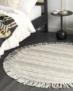 Outlet Beliani Tappeto BALTALAR ø 140 cm Lana Beige